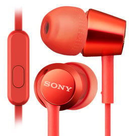 【曜德★送收納盒】SONY MDR-EX155AP 紅 細膩金屬 耳道式耳機 線控MIC ★免運★