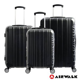 AIRWALK - 碳纖硬殼直紋拉鍊行李箱20+24+28吋三件組-共2色