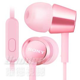 【曜德★送收納盒】SONY MDR-EX155AP 粉 細膩金屬 耳道式耳機 線控MIC ★免運★