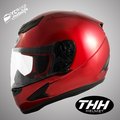 YC騎士生活_THH T-80 素色 透明紅 全罩式．3M吸濕排汗內襯 全可拆洗．空氣風洞散熱設計．抗UV400鏡片．DOT認證 T80 T 80