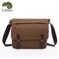 【品樂．CAMO】韓版帆布14寸側背包電腦包(咖啡)
