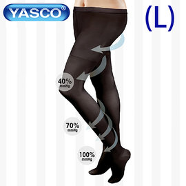 YASCO昭惠醫療漸進式彈性襪1雙-褲襪黑色包趾(L)