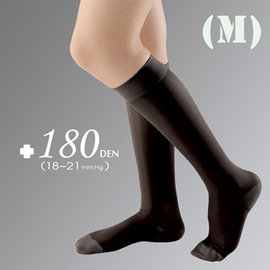 YASCO昭惠醫療漸進式彈性襪1雙-小腿襪-黑色(M)