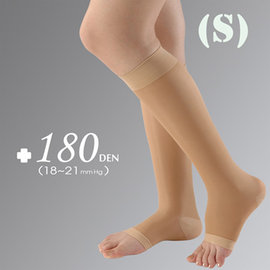 YASCO昭惠醫療漸進式彈性襪1雙-小腿襪露趾-膚色(S)