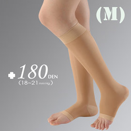 YASCO昭惠醫療漸進式彈性襪1雙-小腿襪露趾-膚色(M)
