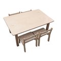 【IC樺木桌(4人)】桌子、安親桌、課桌椅、幼稚園、托兒所