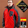 【西班牙-戶外趣】歐洲極地禦寒原裝男GORETEX二合一 兩件式內刷毛高防水防風外套(男GTX-003M紅黑)