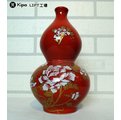 KIPO-景德鎮陶瓷花瓶 葫蘆擺件 客廳插花器 牡丹小瓷瓶 熱銷中國紅裝飾 工藝擺設家居飾品-NVU004114A