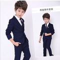 《童伶寶貝》RE020-韓版小紳士時尚男童西裝外套+長褲兩件套裝(深藍) 花童