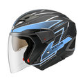 【ZEUS 瑞獅 ZS-611E TT18 安全帽 3/4罩 消光黑藍】內藏遮陽鏡片 、免運費
