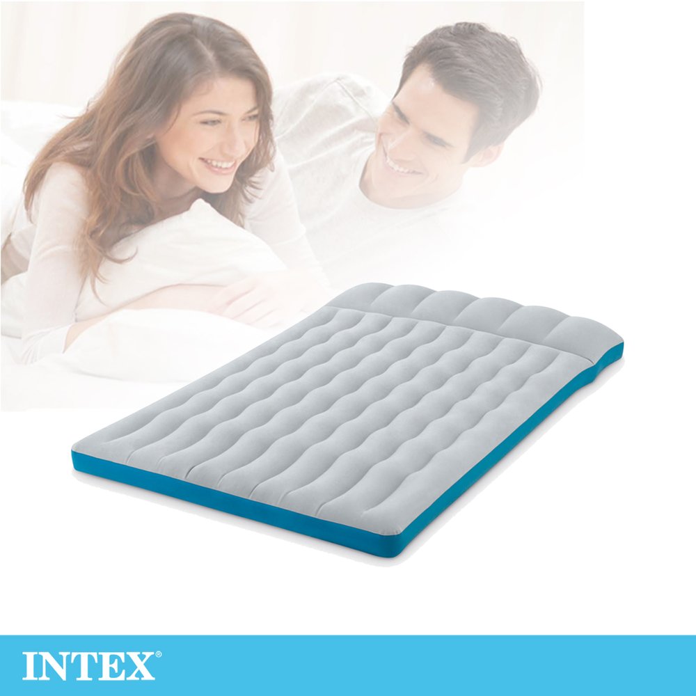 【INTEX】雙人野營充氣床墊(車中床)-寬127cm (灰藍色) 15010240(67999)