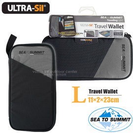 【澳洲 Sea To Summit】Ultra-Sil Travel Wallet 輕量旅行用安全錢包(L).RFID防盜皮包.貼身防盜側背包.防搶錢包_STSATLTWRFID 黑