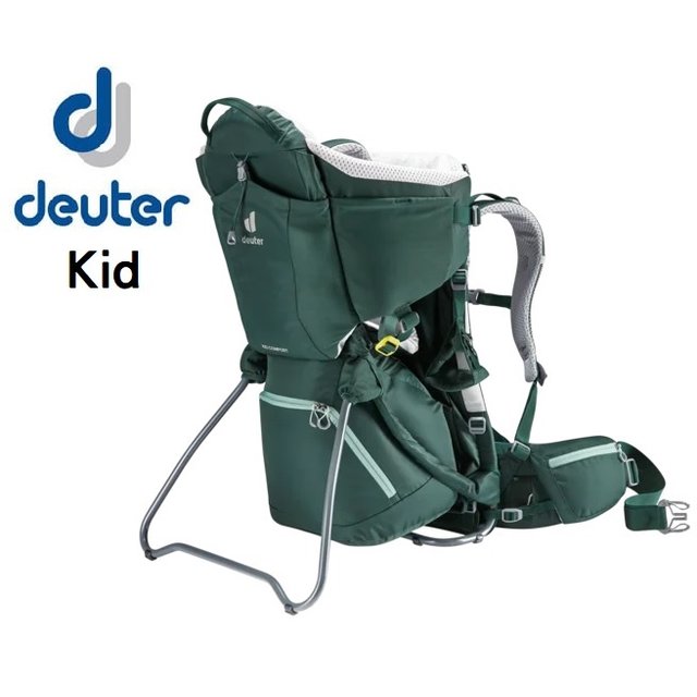 [送防雨套 ]Deuter Kid COMFORT嬰兒背架背包3620221綠色 登山屋