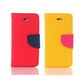 Apple iPhone 7/8 共用 4.7吋馬卡龍雙色手機皮套 撞色側掀支架式皮套 紅黃多色可選