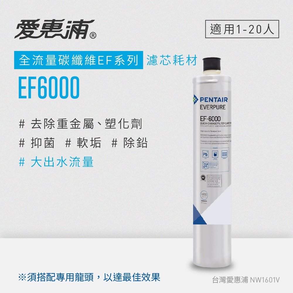 【DIY更換】愛惠浦 EVERPURE EF6000碳纖活性碳濾芯
