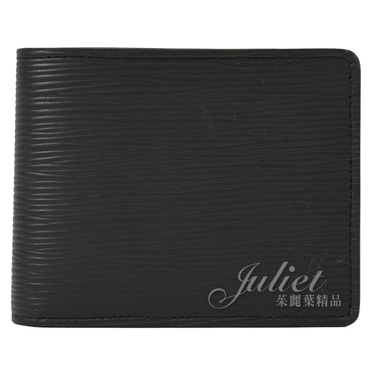 Juliet茱麗葉精品 Louis Vuitton LV M60332 Slender Epi水波紋皮革雙折短夾.黑現金價$17,800