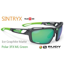 『凹凸眼鏡』義大利 Rudy Project Sintryx系列IceGraphiteMatte/ Polar3FX HDR ML Green三倍偏光水銀鍍膜鏡片運動眼鏡~六期零利率