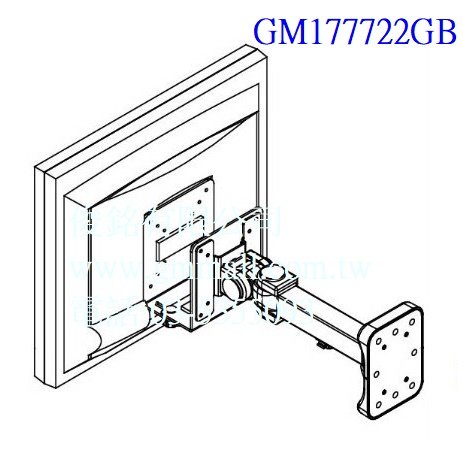 GM177722GB 適用13~26吋後背CPU懸臂式液晶電腦螢幕支臂架,支架從牆到手臂約30cm長,支臂可左右調整,螢幕可旋轉,台灣製品,(歡迎來電洽詢優惠-可批發/零售/自取)