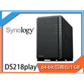 Synology 群暉科技 DS218play 2Bay 四核心 NAS 網路儲存伺服器 取代 DS216play