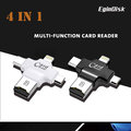 4 in 1 Micro SD Memory Card Reader For iPhone/iPad/Andriod/TYPE-C/OTG Black/四合一讀卡機