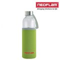 韓國NEOFLAM-耐熱玻璃隨手瓶(550ml)-含綠色瓶套