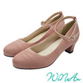 WINEAN薇妮安-絲綢面料低跟鞋(粉膚色)-WNA17890