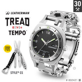 【詮國】Leatherman - TREAD TEMPO 工具手鍊錶 / 台灣公司貨 / 加贈STYLE CS黑色 - 832421 銀