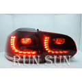 ●○RUN SUN 車燈,車材○● 全新 Volkswagen 福斯 09 10 11 12 GOLF 6 高爾夫 LED升級正GTI樣式暗紅 尾燈