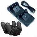 適用Sony PS4 slim Pro無線手柄充電 雙座充電 2支無線手把座充同時充電 扁型