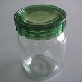 綠蓋儲物罐l(圓柱型-400ml)/密封罐/玻璃瓶/收納罐/糖果罐/保鮮罐/器皿