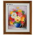 牡丹花/油畫-T1(羅丹畫廊)含框45X55公分(100％手繪)