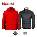 【速捷戶外】美國 Marmot 土撥鼠 31500 男Goretex 兩件式(內層羽絨外套)防水透氣外套(紅),登山雨衣,防水外套