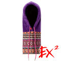 EX2 中性 民族風多功能圍脖 (紫色) 632619 防寒面罩 造型帽 遮陽帽 毛帽 面罩 圍脖