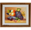 水果畫果實畫-T6(羅丹畫廊)含框46X56公分(100％手繪)