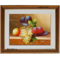 水果畫果實畫-T7(羅丹畫廊)含框46X56公分(100％手繪)