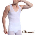 【Charmen】高機能強塑腰腹版背心 男性塑身衣 白色