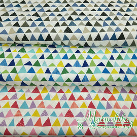 【作口罩必備】日本進口〈棉布〉繽紛 繪圖風 三角形 三角旗 布料 手工DIY 拼布材料