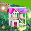 【晴晴百寶盒】木製粉色可愛娃娃屋 木製大型住宅扮家家酒別墅 芭比屋 扮演 親子互動 益智 生日禮物 平價促銷 P030