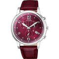 CITIZEN xC 粉紅佳人光動能優質計時女性數字版皮革腕錶-紅色-FB1430-00W