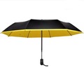 【自動三折雙層晴雨傘-直徑98-收28.5cm-1套/組】鋁合金杆黑膠折疊傘結實防風-7201017