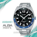 CASIO時計屋 ALBA 雅柏手錶 AS9D09X1石英男錶 不鏽鋼錶帶 黑 防水100米 日期顯示 全新品 保固一年 開發票