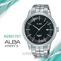 CASIO時計屋 ALBA 雅柏手錶 AS9D17X1 石英男錶 不鏽鋼錶帶 黑 防水50米 日期顯示 全新品 保固一年 開發票