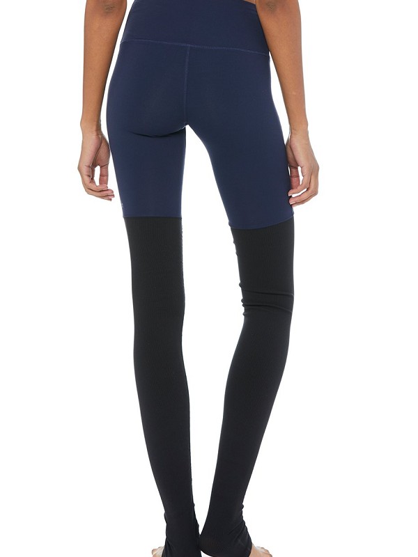 alo High Waist Goddess Legging Rich Navy Black