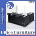 【C.L居家生活館】Y125-1 晶鑽黑金鋼5.8尺主管桌(L型)