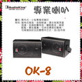 台灣精品*超低價【AudioKing 台灣憾聲】專業喇叭(含吊架)《OK-8》全新原廠保固