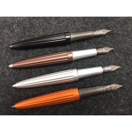 德國 DIPLOMAT 迪波曼 Aero太空梭鋼筆 不鏽鋼筆尖 絕美流線造型 黑銀橘棕四色可選