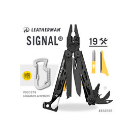 Leatherman SIGNAL 工具鉗-黑色 【送LEATHERMAN 類D型開瓶蓋等多功能扣環x1】 -#LE SIGNAL-BLACK(832586)