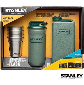 Stanley 冒險系列酒杯組(Flask酒壺 0.24L)-錘紋綠 1001883-001 游遊戶外Yoyo Outdoor