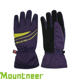 【Mountneer 山林 PRIMALOFT防水觸控手套《暗紫/黃》】防風透氣/保暖/騎車手套/12G08