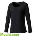 【 mountneer 山林 女款 v 領紅外線彈性保暖衣《黑》】遠紅外線 貼身保暖 長袖內搭 12 k 76